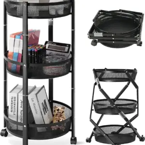 עגלת שירות ניידת מתקפלת עגולה