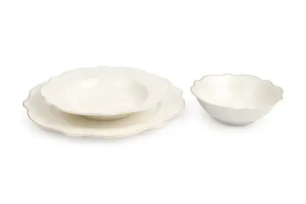 ⁦צלחות פורצלן דוגמת תחרה אלגנטי ואקסלוסיבי⁩ – תמונה ⁦3⁩